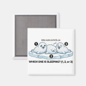 Which One Is Sleeping? – Baby Seal Learning Magnet (Voorkant / Achterkant)