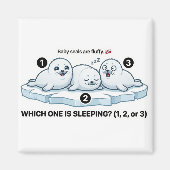 Which One Is Sleeping? – Baby Seal Learning Magnet (Voorkant)
