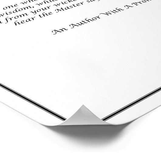 Which Side of The Fence (Black and White)- Poster (Hoek)