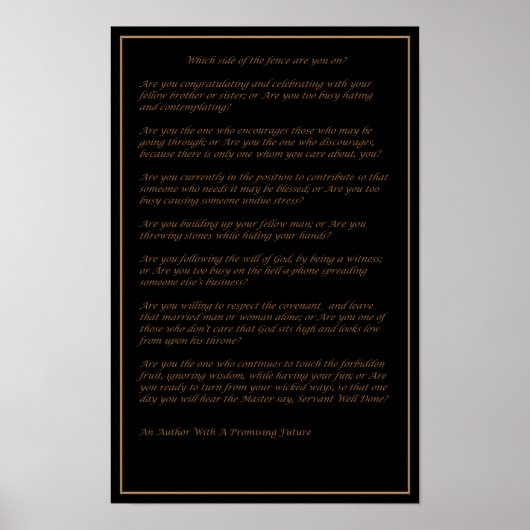 Which Side of The Fence - Poster (Voorkant)