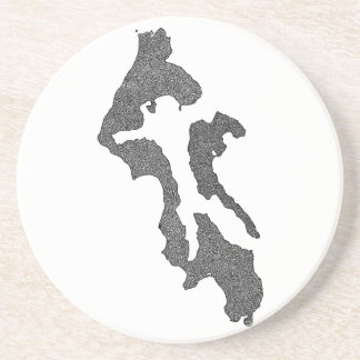 Whidbey Island Island County Kaartontwerp Zandsteen Onderzetter