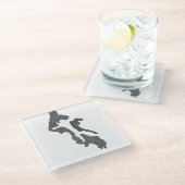 Whidbey Island Island County Map Design Glazen Onderzetter (Schuin)