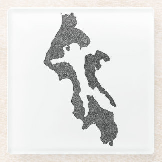 Whidbey Island Island County Map Design Glazen Onderzetter
