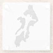Whidbey Island Island County Map Design Glazen Onderzetter (Achterkant)