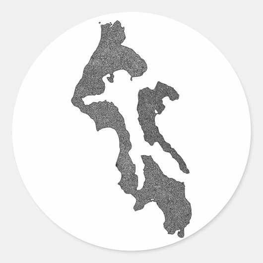 Whidbey Island Island County Map Design Ronde Sticker (Voorkant)