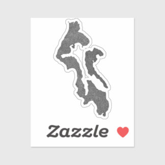 Whidbey Island Island County Map Design Sticker