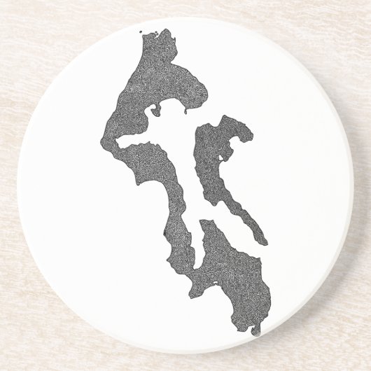 Whidbey Island Island County Map Design Zandsteen Onderzetter (Voorkant)