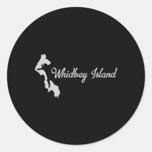Whidbey Island met kaart Ronde Sticker