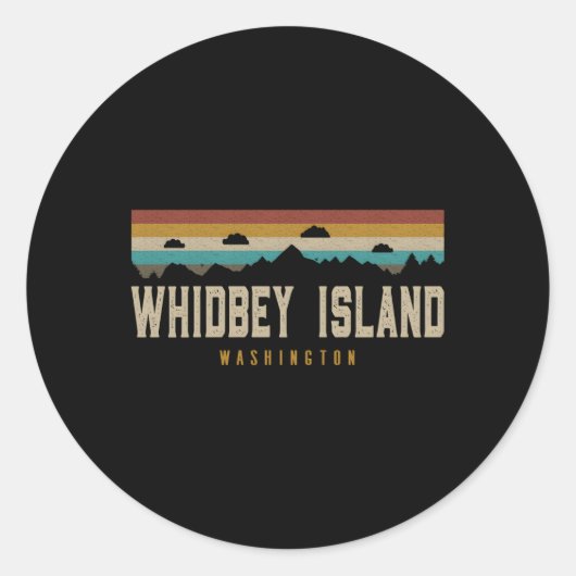 Whidbey Island Mountains Wandelen Washington Ronde Sticker (Voorkant)