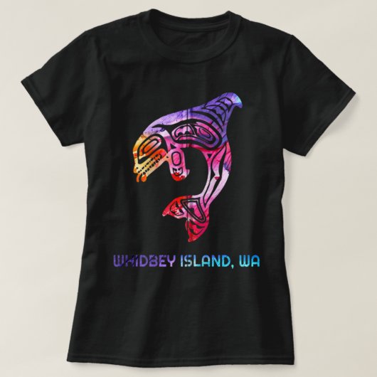 Whidbey Island Washington Native American Orca Kil T-shirt (Design voorkant)