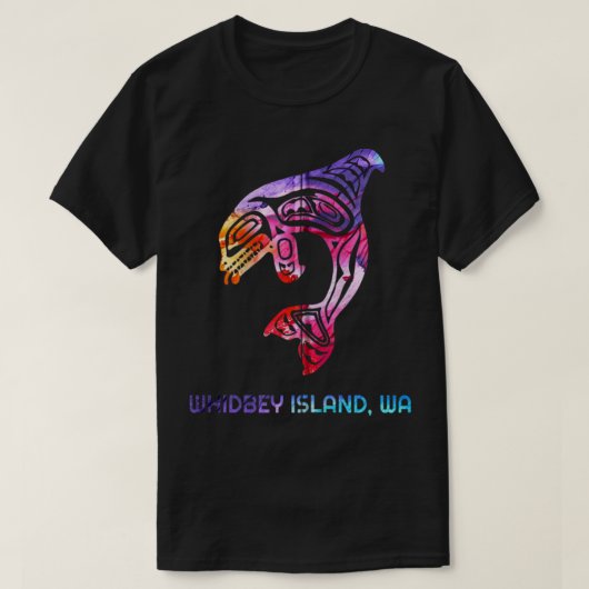 Whidbey Island Washington Native American Orca Kil T-shirt (Design voorkant)