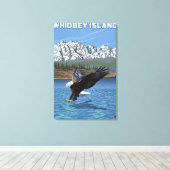 Whidbey Island, WashingtonEagle Vist Canvas Afdruk (Insitu (Houten vloer))
