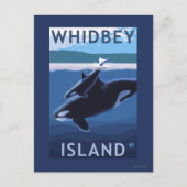 Whidbey Island, WashingtonOrca en Calf Briefkaart (Voorkant)