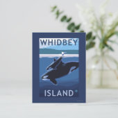 Whidbey Island, WashingtonOrca en Calf Briefkaart (Staand voorkant)