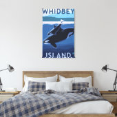 Whidbey Island, WashingtonOrca en Calf Canvas Afdruk (Insitu (Slaapkamer))