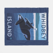 Whidbey Island, WashingtonOrca en Calf Fleece Deken (Voorkant (Horizontaal))