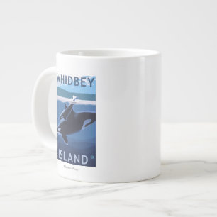 Whidbey Island, WashingtonOrca en Calf Grote Koffiekop