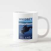Whidbey Island, WashingtonOrca en Calf Grote Koffiekop (Rechts)