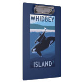 Whidbey Island, WashingtonOrca en Calf Klembord (Rechts)