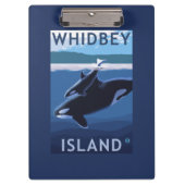 Whidbey Island, WashingtonOrca en Calf Klembord (Voorkant)
