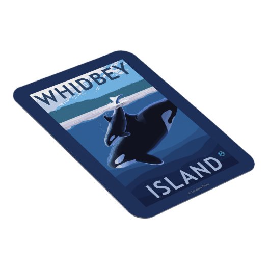 Whidbey Island, WashingtonOrca en Calf Magneet (Rechterzijde)