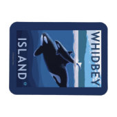 Whidbey Island, WashingtonOrca en Calf Magneet (Horizontaal)