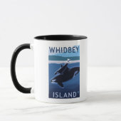 Whidbey Island, WashingtonOrca en Calf Mok (Links)