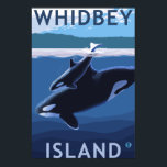 Whidbey Island, WashingtonOrca en Calf Poster<br><div class="desc">Whidbey Island,  Washington - Orca en Calf - LP Original Poster - werd in 2008 opgericht. Dit afbeelding toont scènes van Whidbey Island,  WA.</div>