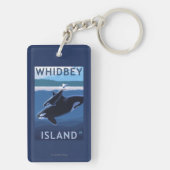 Whidbey Island, WashingtonOrca en Calf Sleutelhanger (achterkant)