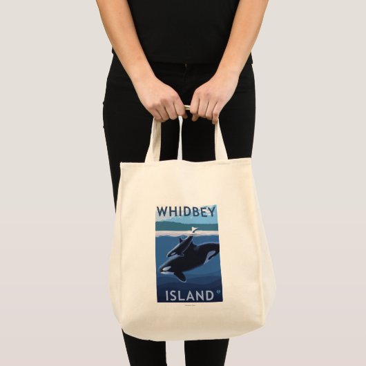 Whidbey Island, WashingtonOrca en Calf Tote Bag (Voorkant (product))