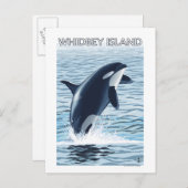 Whidbey Island, WashingtonOrca Jumping Briefkaart (Voorkant / Achterkant)