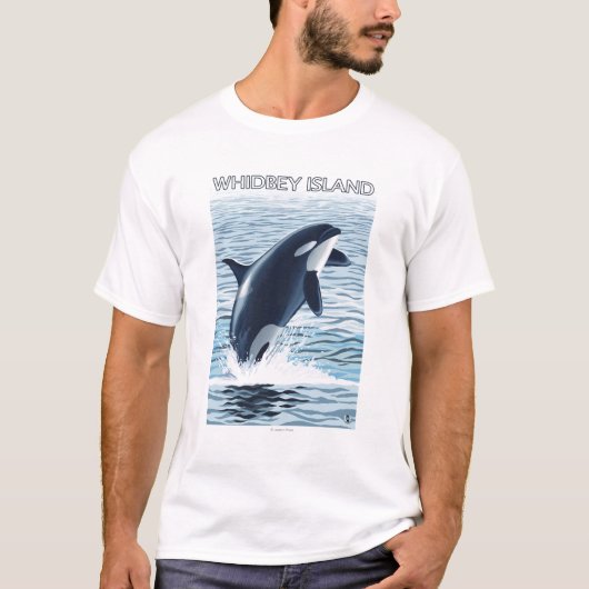 Whidbey Island, WashingtonOrca Jumping T-shirt (Voorkant)