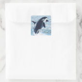 Whidbey Island, WashingtonOrca Jumping Vierkante Sticker (Tas)