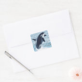 Whidbey Island, WashingtonOrca Jumping Vierkante Sticker (Envelop)