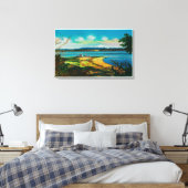 Whidby Island en Mt. Baker uit Port Townsend Canvas Afdruk (Insitu (Slaapkamer))