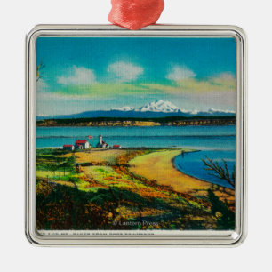 Whidby Island en Mt. Baker uit Port Townsend Metalen Ornament