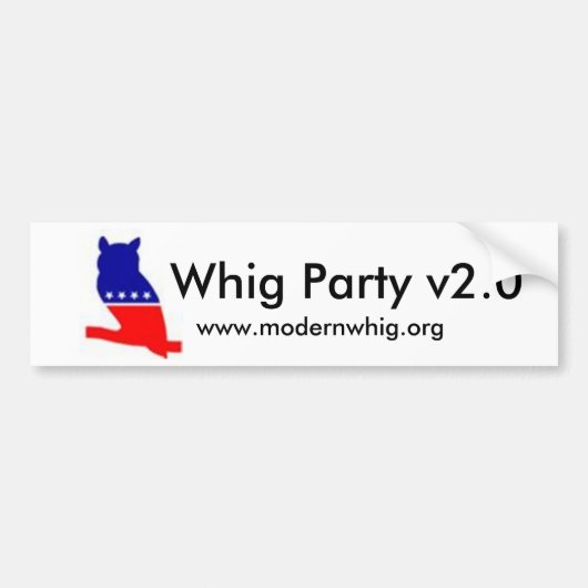 whigowl2, Whig Party v2.0, www.modernwhig.org Bumpersticker (Voorkant)