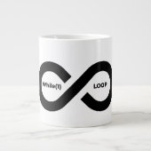 while(1) oneindige lus grote koffiekop (Voorkant)