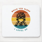 While You Sleep I Level Up Mousepad Muismat (Voorkant)