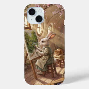 Whim Bunny Kunstenaar Schilderend op Ezel iPhone 15 Case