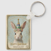 Whim Bunny Verjaardag Elegantie Sleutelhanger (Achterkant)