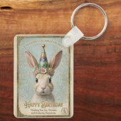 Whim Bunny Verjaardag Elegantie Sleutelhanger (Achterkant)