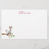 Whim Cat Moeder Kat Liefhebber Cute Aquarel Custom Briefpapier (Voorkant)