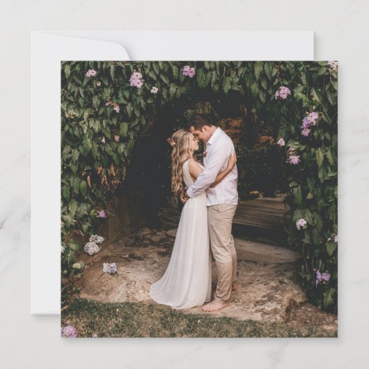 Whim huwelijksvierkant Save The Date met wilde blo (Achterkant)