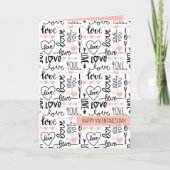 Whim Love Doodle Aangepaste Tekst  Kaart (Voorkant)