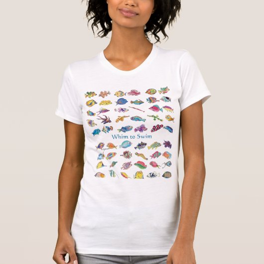 Whim to Swim Cartoon Fish T-shirt (Voorkant)