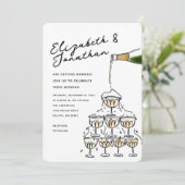 Whim Whandschappelijke Tekening Champagne Toren Br Kaart (Staand voorkant)