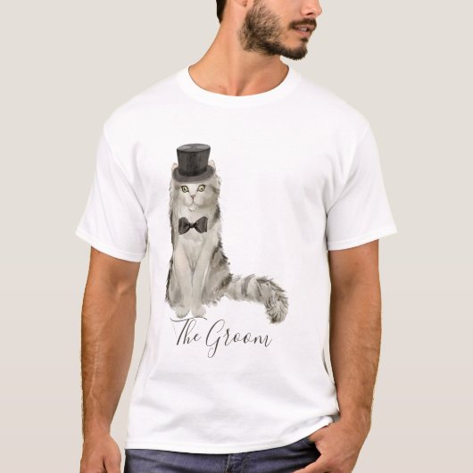 Whim Whaterverf Bloem Bruidegom Kat T-shirt (Voorkant)