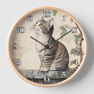 Whimcatilustratie van een tabbykat in vintage bota