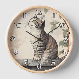 Whimcatilustratie van een tabbykat in vintage bota